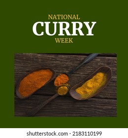 Image of curry week over bowls with diverse spices. Indian cuisine, food, meal, curry and spices concept. - Powered by Shutterstock