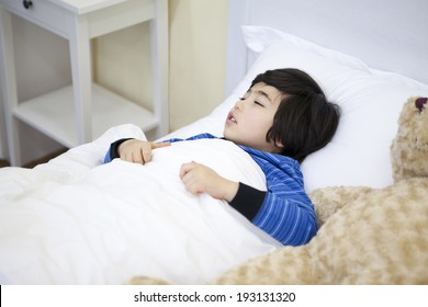 The Image Of Cute Asian Kid Sleeping