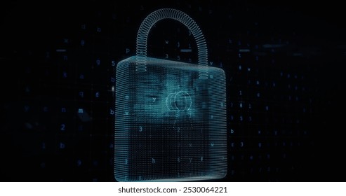Image of cyber attack warning and padlock over silhouettes of people in server room. global internet security, connections and data processing concept digitally generated image.