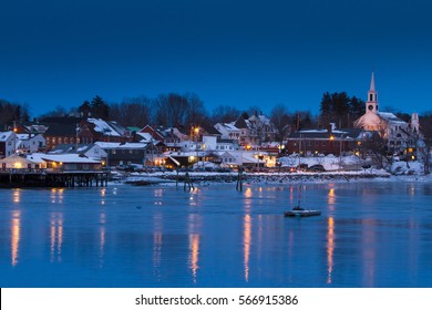 Image Of Damariscotta, Maine In The Winter Time