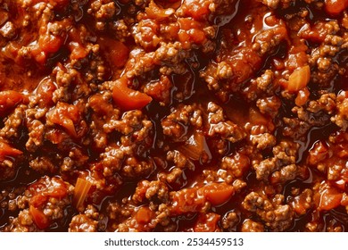 Image of Dark red bolognese or bolognaise sauce close up. Professional photo for food blog - Powered by Shutterstock