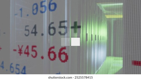 Image of data loading squares and financial data processing over server room. Network, data, business, finance, processing, digital interface and global communication, digitally generated image. - Powered by Shutterstock