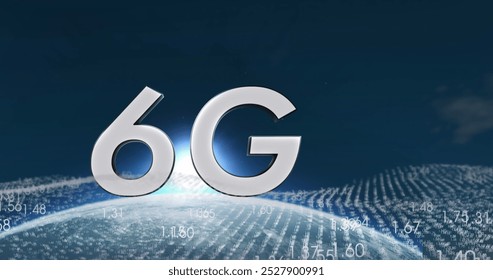 Image of data processing and 6g text over globe. Global business and digital interface concept digitally generated image. - Powered by Shutterstock