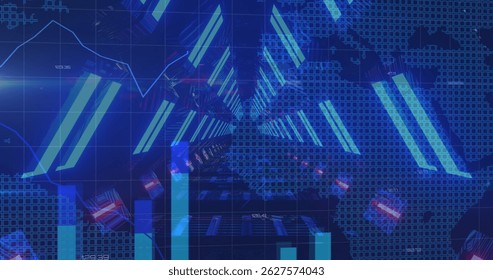 Image of data processing and chemical formulas over blue background. Global business finances digital interface and data processing concept digitally generated image. - Powered by Shutterstock - Get 15% off with code: PIKWIZARD15