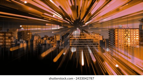 Image of data processing, cityscape and connections. Global networks, computing, digital interface and data processing concept digitally generated image. - Powered by Shutterstock