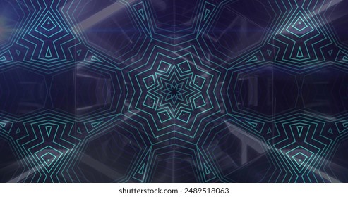 Image of data processing and digital human head over shapes on black background. Global technology, computing and digital interface concept digitally generated image.