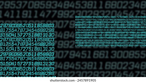 Image of data processing on black background. Technology, computing and digital interface concept digitally generated image.