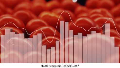 Image of data processing on diagram over fresh tomatoes. Shopping, ecology and digital interface concept digitally generated image. - Powered by Shutterstock - Get 15% off with code: PIKWIZARD15