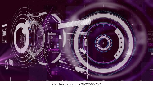 Image of data processing in on digital screen. computers, network, data processing and digital interface concept digitally generated image.