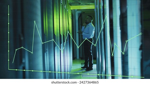 Image of data processing over african american male it engineer and computer servers. Global computing and data processing concept digitally generated image. - Powered by Shutterstock - Get 15% off with code: PIKWIZARD15