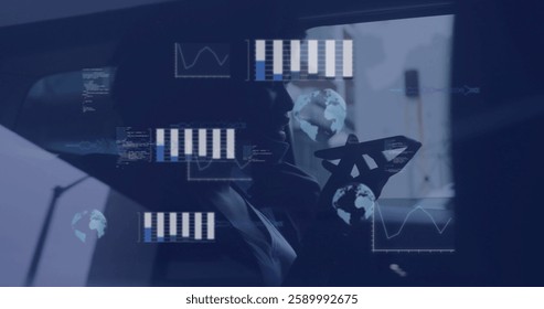 Image of data processing over african american using smartphone. Global cyber security, connections, cloud computing and data processing concept digitally generated image. - Powered by Shutterstock - Get 15% off with code: PIKWIZARD15