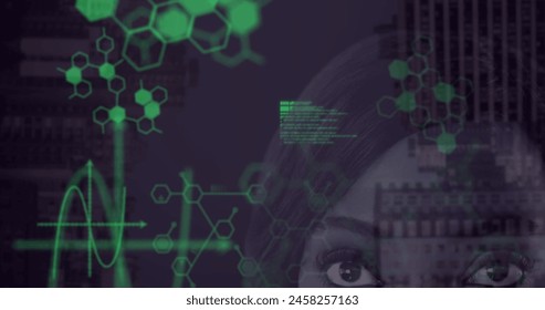 Image of data processing over biracial woman. Global connections, business, finance, computing and data processing concept digitally generated image. - Powered by Shutterstock