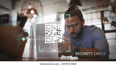 Image of data processing over biracial businessman using smartphone. Global business, finances and digital interface concept digitally generated image. - Powered by Shutterstock - Get 15% off with code: PIKWIZARD15