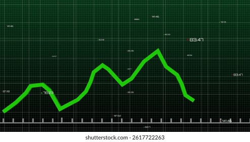 Image of data processing over black background. global business and digital interface concept digitally generated image.