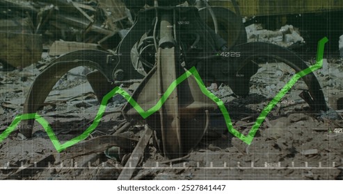 Image of data processing over caucasian woman with model. Global business finance and data processing concept digitally generated image.