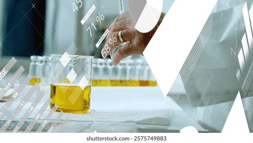 Image of data processing over caucasian male scientist in laboratory. Global science, connections, computing and data processing concept digitally generated image. - Powered by Shutterstock - Get 15% off with code: PIKWIZARD15