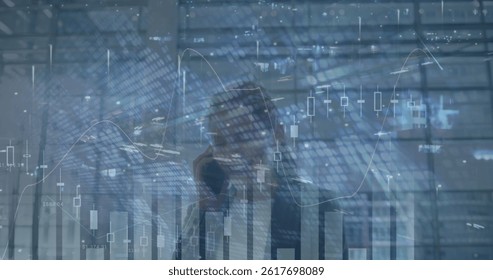 Image of data processing over caucasian businesswoman talking on smartphone. global business, finances, connections and digital interface concept digitally generated image. - Powered by Shutterstock - Get 15% off with code: PIKWIZARD15