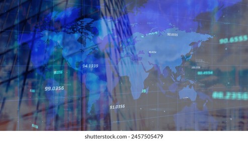 Image of data processing over cityscape. global business, finances, connections and digital interface concept digitally generated image. - Powered by Shutterstock - Get 15% off with code: PIKWIZARD15