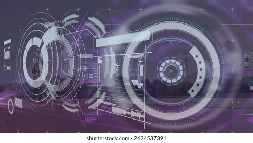 Image of data processing over disabled african american male runner. Global sport and digital interface concept digitally generated image.