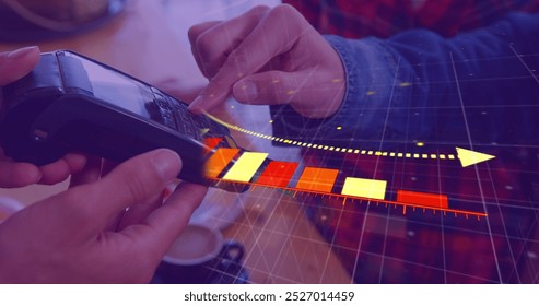 Image of data processing over diverse people paying with credit card. global finances, computing and digital interface concept digitally generated image. - Powered by Shutterstock - Get 15% off with code: PIKWIZARD15