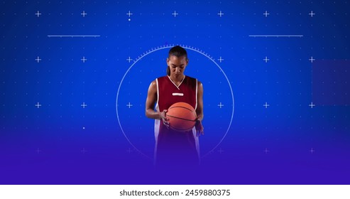 Image of data processing over female basketball player. Global sports, fitness, computing and data processing concept digitally generated image. - Powered by Shutterstock