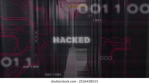 Image of data processing over female scientist using computer qr code. Digitally generated image.