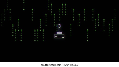 Image of data processing over gamepad icon. Global business, finances and digital interface concept digitally generated image. - Powered by Shutterstock - Get 15% off with code: PIKWIZARD15