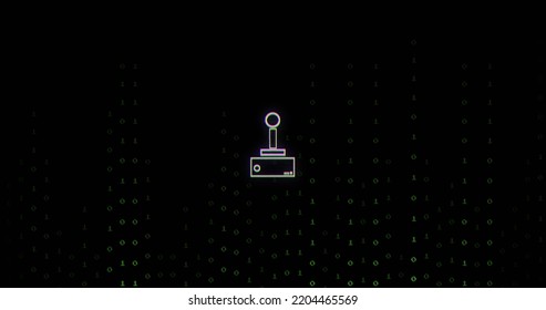 Image of data processing over gamepad icon. Global business, finances and digital interface concept digitally generated image. - Powered by Shutterstock - Get 15% off with code: PIKWIZARD15