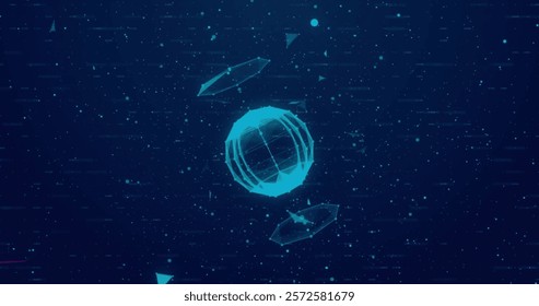Image of data processing over globe of connections on black background. Global connections, technology and digital interface concept digitally generated image. - Powered by Shutterstock - Get 15% off with code: PIKWIZARD15