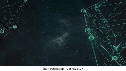 Image of data processing over globes with connections. Global connections, digital interface, computing and data processing concept digitally generated image.