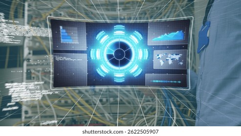 Image of data processing over hands of caucasian man checking computer wires. computers, network, data processing and digital interface concept digitally generated image. - Powered by Shutterstock - Get 15% off with code: PIKWIZARD15
