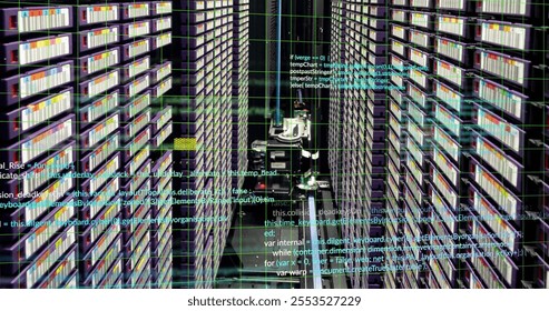 Image of data processing over industrial machinery and technology. Connection, data, processing, digital interface, business and communication, digitally generated image. - Powered by Shutterstock