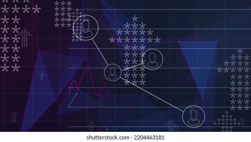 Image of data processing over media icons. Global business, finances and digital interface concept digitally generated image.