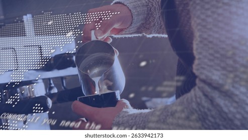Image of data processing over online security padlock and businessman using smartphone. Global business success connections and digital interface concept digitally generated image.