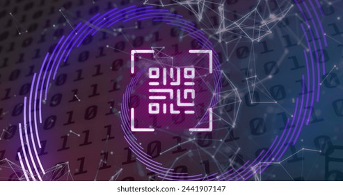 Image of data processing over qr code. Global business and digital interface concept digitally generated image - Powered by Shutterstock