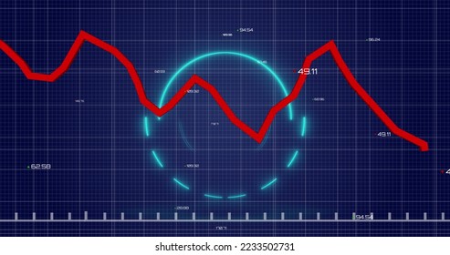 Image of data processing over shapes. Global business and digital interface concept digitally generated image.