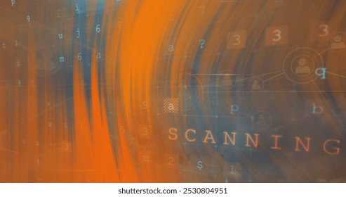Image of data processing over shapes. Global business and digital interface concept digitally generated image.