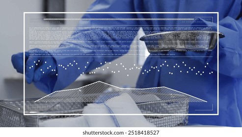 Image of data processing over surgeon holding tools. Global medicine and digital interface concept digitally generated image. - Powered by Shutterstock - Get 15% off with code: PIKWIZARD15