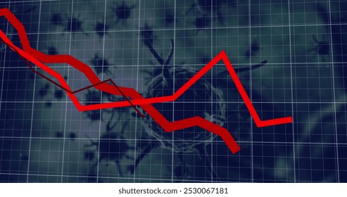 Image of data processing over virus cells. Global business and digital interface concept digitally generated image. - Powered by Shutterstock