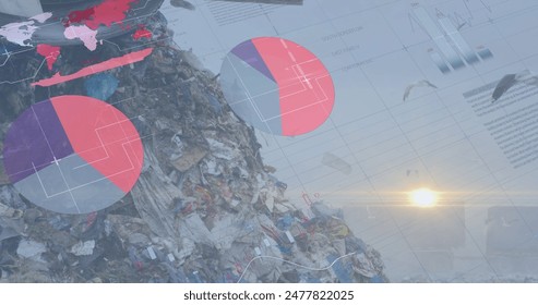 Image of data processing over waste, copy space. global business and digital interface concept digitally generated image - Powered by Shutterstock - Get 15% off with code: PIKWIZARD15