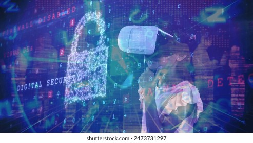 Image of data processing over young girl using augmented reality. digital composite, multiple exposure, global, abstract and technology concept. - Powered by Shutterstock