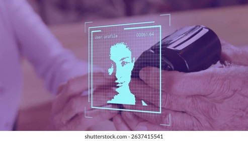 Image of data processing with people portraits over diverse people paying with credit card. Global finances, retail and digital interface concept digitally generated image. - Powered by Shutterstock - Get 15% off with code: PIKWIZARD15