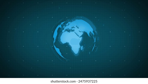 Image of data processing, scope scanning and computer circuit board. global data processing, computing and digital interface concept digitally generated image.