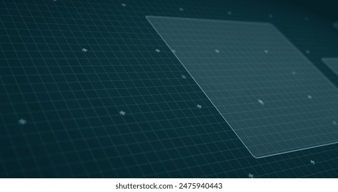 Image of data processing, scope scanning and computer circuit board. global data processing, computing and digital interface concept digitally generated image.
