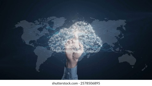 Image of data processing and world map over dark background. global cyber security, connections, computing and data processing concept digitally generated image.