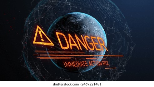 Image of digital cloud and over globe on black background. Global covid pandemic medicine and healthcare services concept digitally generated image.