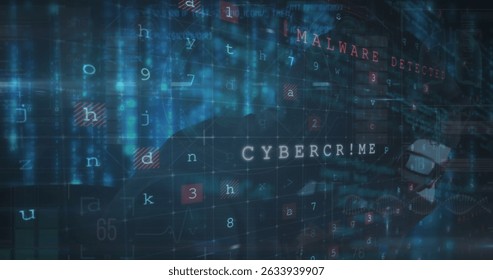 Image of digital data processing over screens and grid background. Global finance economy business and digital interface concept digitally generated image.