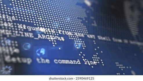 Image of digital data processing and scopes scanning over dark background. Global connections, computing and data processing concept digitally generated image.