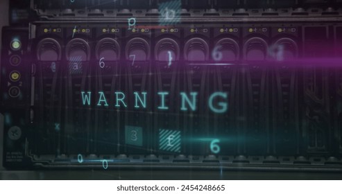 Image of digital interface with cyber attack warning text over detail of computer server. Global network online security concept digital composite. - Powered by Shutterstock - Get 15% off with code: PIKWIZARD15