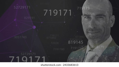 Image of digital interface with icons and data processing. Global computer network technology concept digitally generated image.